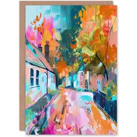 Artery8 Lymm Village Cheshire England Painting Autumnal Birthday Art Card