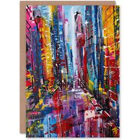 Artery8 Abstract Chicago Street Colourful Cityscape Birthday Art Card