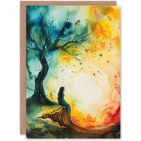 Artery8 Magician Forest Misty Rainbow Sunrise Concept Art Birthday Art Card