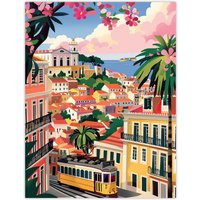 Artery8 Cartagena Colombia Cityscape Summer Travel Wall Art Print | Size: W18" x H24"