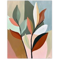 Artery8 Modern Botanical Leaves Plant Lover Painting Wall Art Print | Size: W24" x H32"