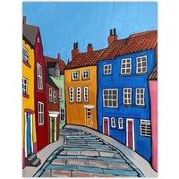 Artery8 Colourful Houses Bridlington East Yorkshire Wall Art Print | Size: W24" x H32"