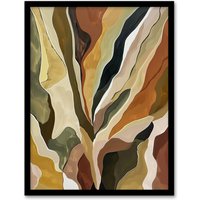 Artery8 Abstract Earth Tone Artwork Geology Rock Muddy Framed Art Print in Brown | Size: A4