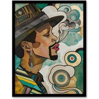 Artery8 Minneapolis Sound Musician Trippy Portrait Framed Art Print | Size: A4