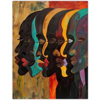 Artery8 Abstract Black Profile Portrait Painting Trippy Wall Art Print | Size: W12" x H16"