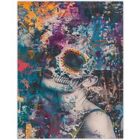 Artery8 Day of the Dead Woman Portrait Beauty Skull Wall Art Print | Size: W12" x H16"