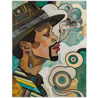 Artery8 Minneapolis Sound Musician Trippy Portrait Wall Art Print | Size: W12" x H16"