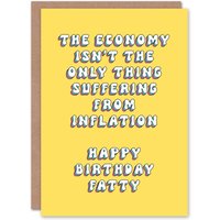 Artery8 Women's Greeting Card Inflation Suffering Fatty Mean Joke Birthday in Yellow