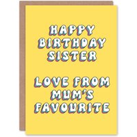 Artery8 Women's Greeting Card Love From Mums Favourite Funny Cheeky Birthday in Yellow