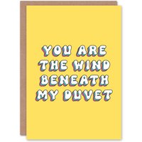 Artery8 Women's Greeting Card The Wind Beneath My Duvet Funny Cheeky Birthday in Yellow