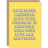 Artery8 Women's Greeting Card Hope Birthday Bursting With Love & Happiness Birthday in Yellow