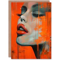 Artery8 Blood Orange Desire Summer Makeup Model Portrait Birthday Art Card