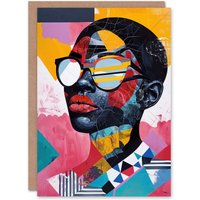 Artery8 Pattern Fashion Love Colourful Modern Portrait Birthday Art Card
