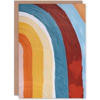 Artery8 Mid Century Modern Rainbow Painting Abstract Boho Birthday Art Card