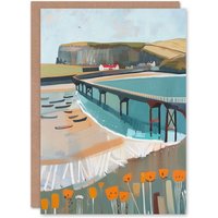 Artery8 Abstract Painting Hunt Cliff Saltburn Yorkshire Birthday Art Card