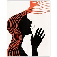 Artery8 Deaf Culture Conceptual Art Bright Abstract Wall Art Print in White | Size: W24" x H32"