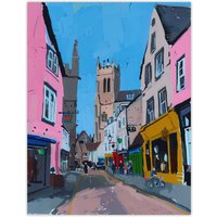 Artery8 Cirencester Colourful English Town Painting Wall Art Print | Size: W24" x H32"