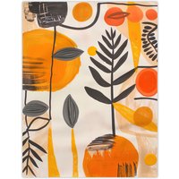 Artery8 Mid Century Modern Abstract Plant Lover Painting Wall Art Print in Orange | Size: W24" x H32"