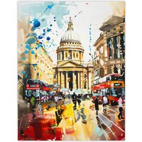 Artery8 St Pauls Cathedral London England Abstract Fun Wall Art Print in Beige | Size: W12" x H16"