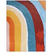 Artery8 Mid Century Modern Rainbow Painting Abstract Boho Wall Art Print | Size: W24" x H32"