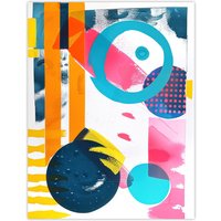Artery8 Bright Colourful Patterns Circles Abstract Boho Wall Art Print | Size: W18" x H24"