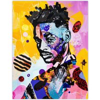 Artery8 African Soulboy Culture Portrait Mixed Media Wall Art Print | Size: W18" x H24"