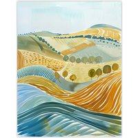 Artery8 Rolling Hills of Yorkshire England Landscape Soft Wall Art Print | Size: W24" x H32"