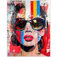 Artery8 Beautiful Vintage Lady Shades Street Art Graffiti Wall Art Print | Size: W12" x H16"