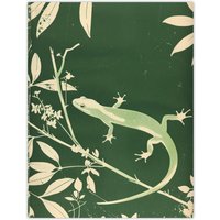 Artery8 Green Eastern Newt Nature Animal Lover Wall Art Print | Size: W18" x H24"