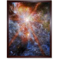 Artery8 NASA James Webb Telescope Massive Cluster Born N79 Framed Art 12x16 in Brown | Size: W12" x H16"