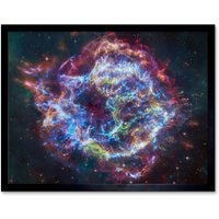 Artery8 NASA James Webb Telescope Cassiopeia A (Cas A) Framed Wall Art 12x16 in Black | Size: W12" x H16"