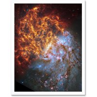 Artery8 NASA Hubble James Webb Telescope Spiral Galaxy NGC 1087 Framed Art in White | Size: W12" x H16"