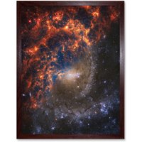 Artery8 NASA Hubble James Webb Telescope Spiral Galaxy NGC 2835 Framed Art in Brown | Size: W12" x H16"
