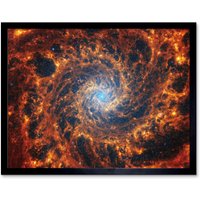 Artery8 NASA James Webb Telescope Spiral Galaxy NGC 628 Framed Wall Art 12x16 in Black | Size: W12" x H16"