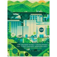 Artery8 NASA Jet Propulsion Laboratory California Wall Art Print in Green | Size: W18" x H24"