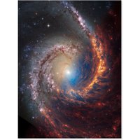 Artery8 NASA Hubble James Webb Telescope Spiral Galaxy NGC 1566 Wall Art Print | Size: W24" x H32"