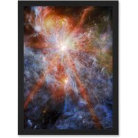 Artery8 NASA James Webb Telescope Massive Cluster Born N79 Framed Wall Art A4 in Black
