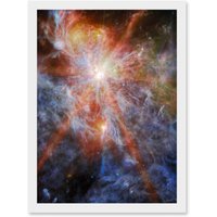 Artery8 NASA James Webb Telescope Massive Cluster Born N79 Framed Wall Art A4 in White
