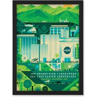 Artery8 NASA Jet Propulsion Laboratory California Framed Wall Art Picture A4 in Black