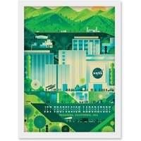 Artery8 NASA Jet Propulsion Laboratory California Framed Wall Art Picture A4 in White