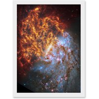 Artery8 NASA Hubble James Webb Telescope Spiral Galaxy NGC 1087 Framed Art A4 in White