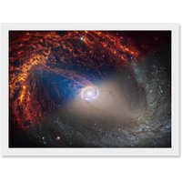 Artery8 NASA Hubble James Webb Telescope Spiral Galaxy NGC 1512 Framed Art A4 in White