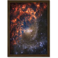 Artery8 NASA Hubble James Webb Telescope Spiral Galaxy NGC 2835 Framed Art A4 in Brown