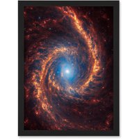 Artery8 NASA James Webb Telescope View of Spiral Galaxy NGC 1566 Framed Art A4 in Black