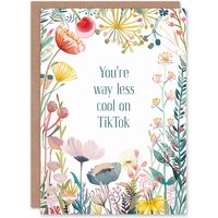 Artery8 Women's Flowers Less Cool On Social Media Platform Birthday Greeting Card