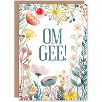 Artery8 Women's Happy Flowers OM GEE OMG Elegant Fun Birthday Greeting Card