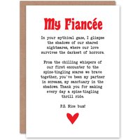 Artery8 Greeting Card Love Poem Horror Fan Fiancée Romantic Poetry Fun in White