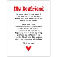 Artery8 Love Poem Gamer Nerd Boyfriend Romantic Poetry Wall Art Print in White | Size: W18" x H24"