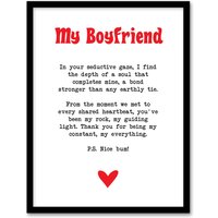 Artery8 Love Poem My Everything Boyfriend Romantic Poetry Framed Art Print in White | Size: A4
