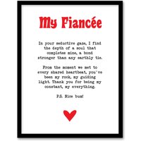 Artery8 Love Poem My Everything Fiancée Romantic Poetry Framed Art Print in White | Size: W12" x H16"